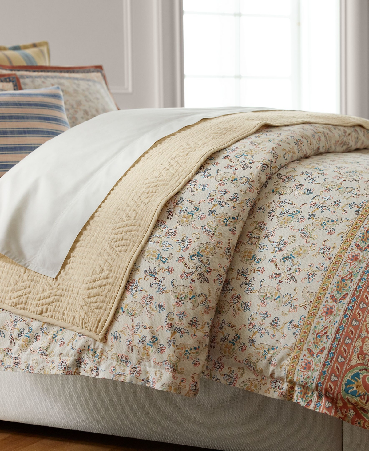 Ralph Lauren Bering Paisley 3-pc. Comforter Set, Full/queen In True Cream Multi