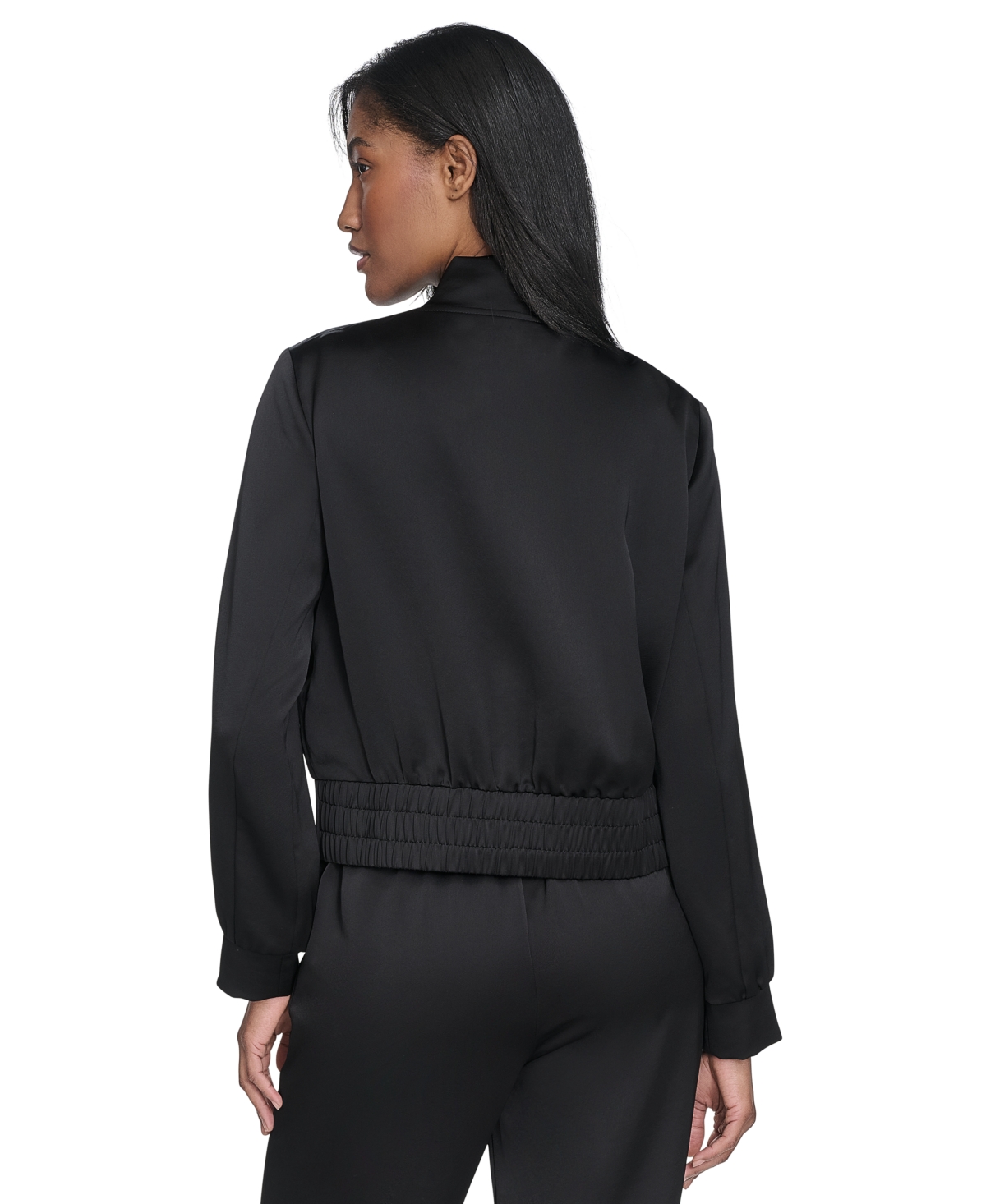 HALSTON WOMEN'S BAND-COLLAR ZIP-FRONT JACKET 