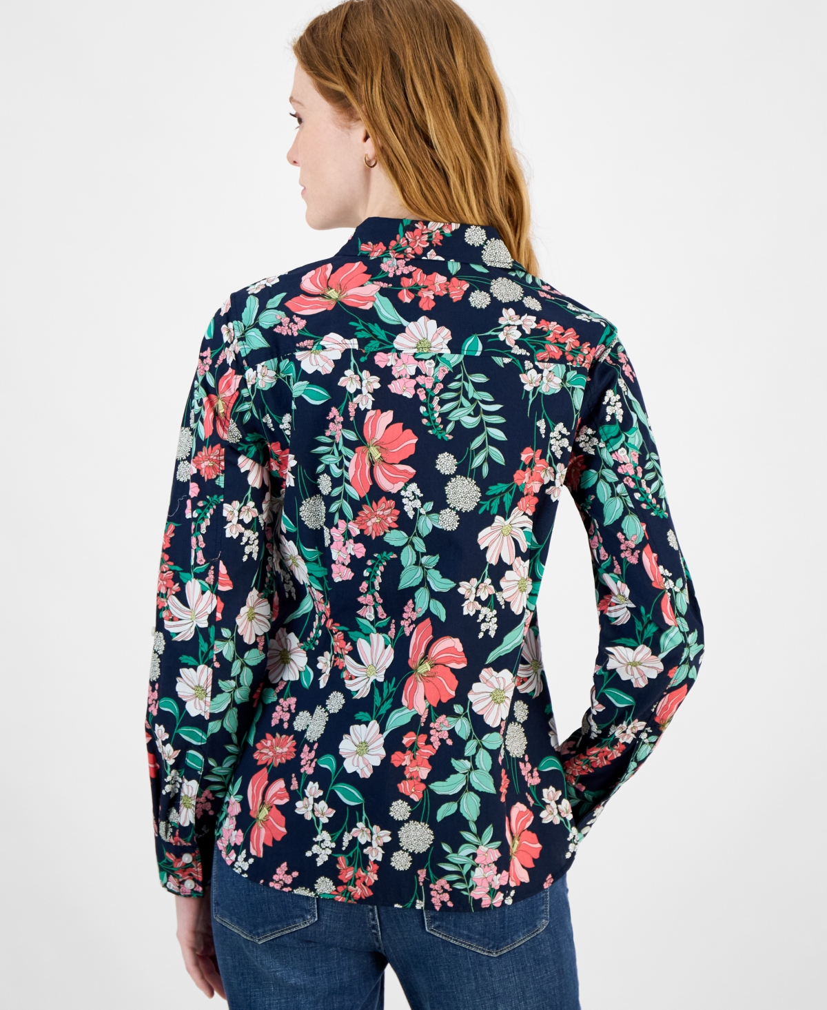 Tommy Hilfiger Women's Floral Cotton Button-front Shirt
