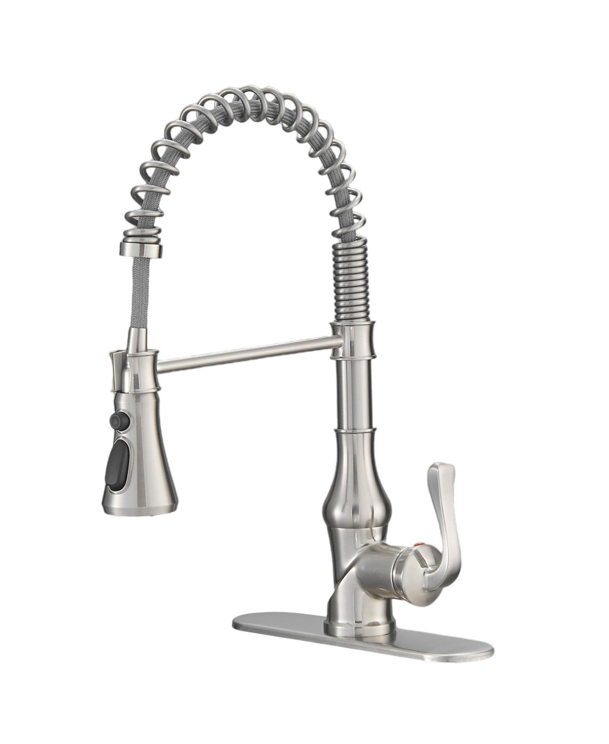 Single Handle Pull-Down Sprayer 3 Spray High Arc Pull Down Sprayer Kitchen Faucet - Brushed nickel