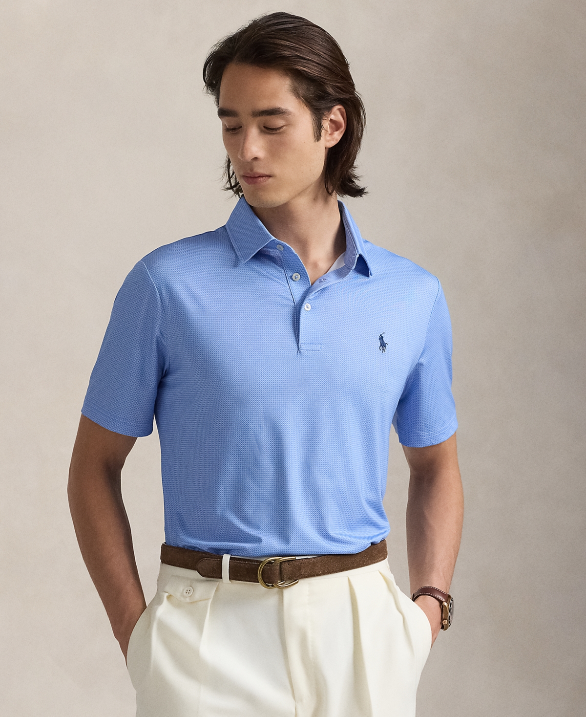 Shop Polo Ralph Lauren Men's Classic-fit Performance Polo Shirt In Canvas Blue