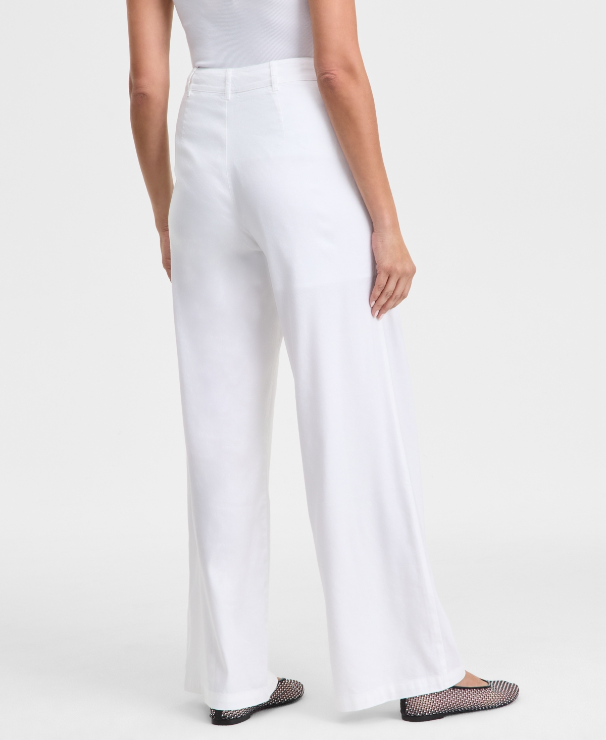 Inc International Concepts Women's High Rise Wide-leg Pants, Exclusively At Macy's In Bright White