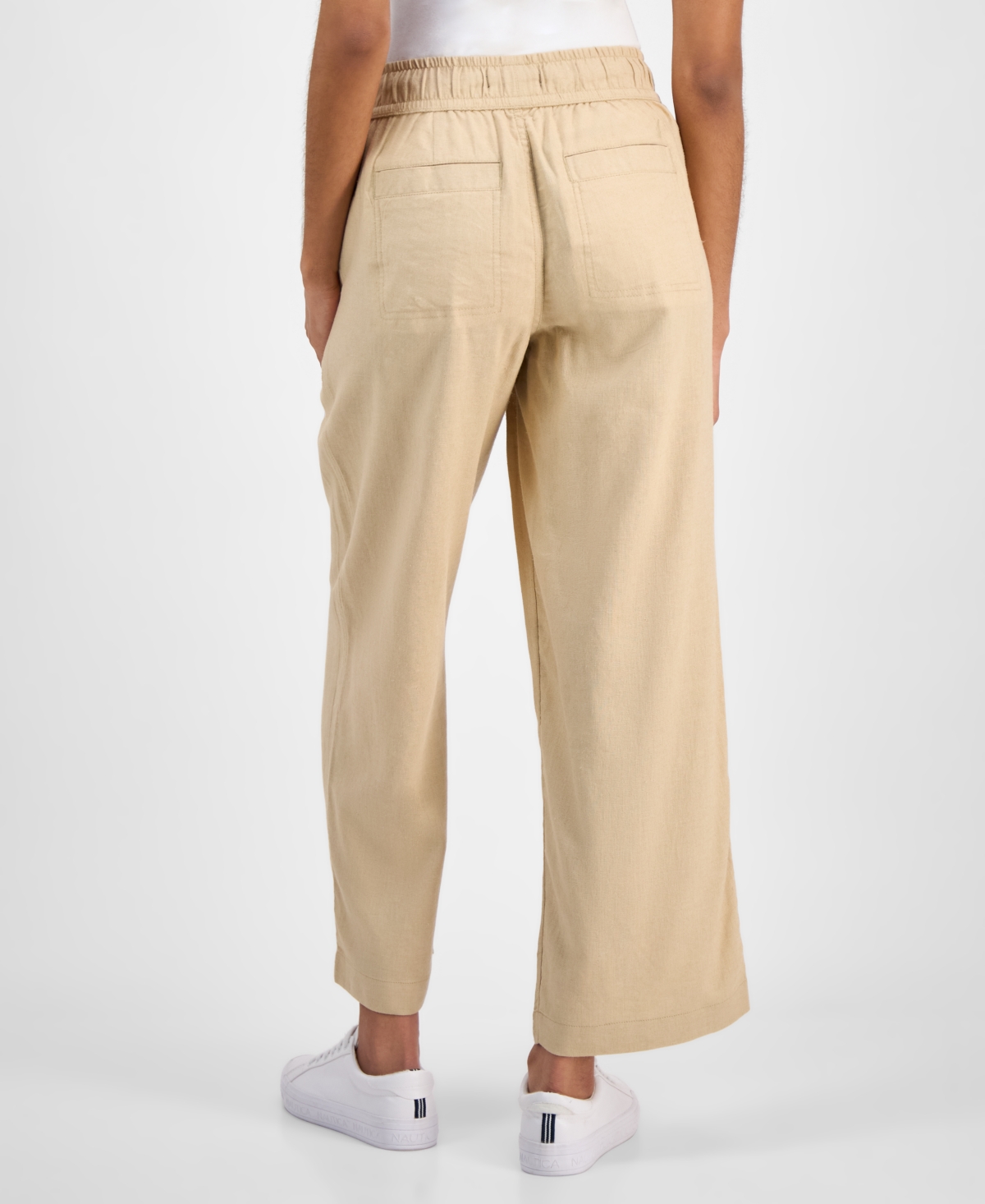 Nautica Jeans Women's Linen-blend Wide-leg Pants In Irish Cream