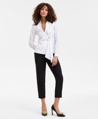 Women's Cotton Drape-Front Top, Exclusively at Macy's