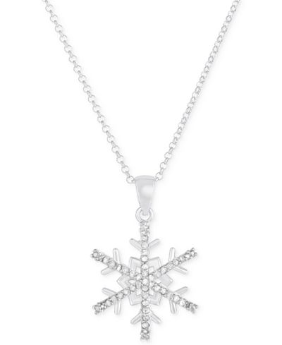 Victoria Townsend Diamond (1/4 ct. t.w.) Snowflake Pendant Necklace in Sterling Silver