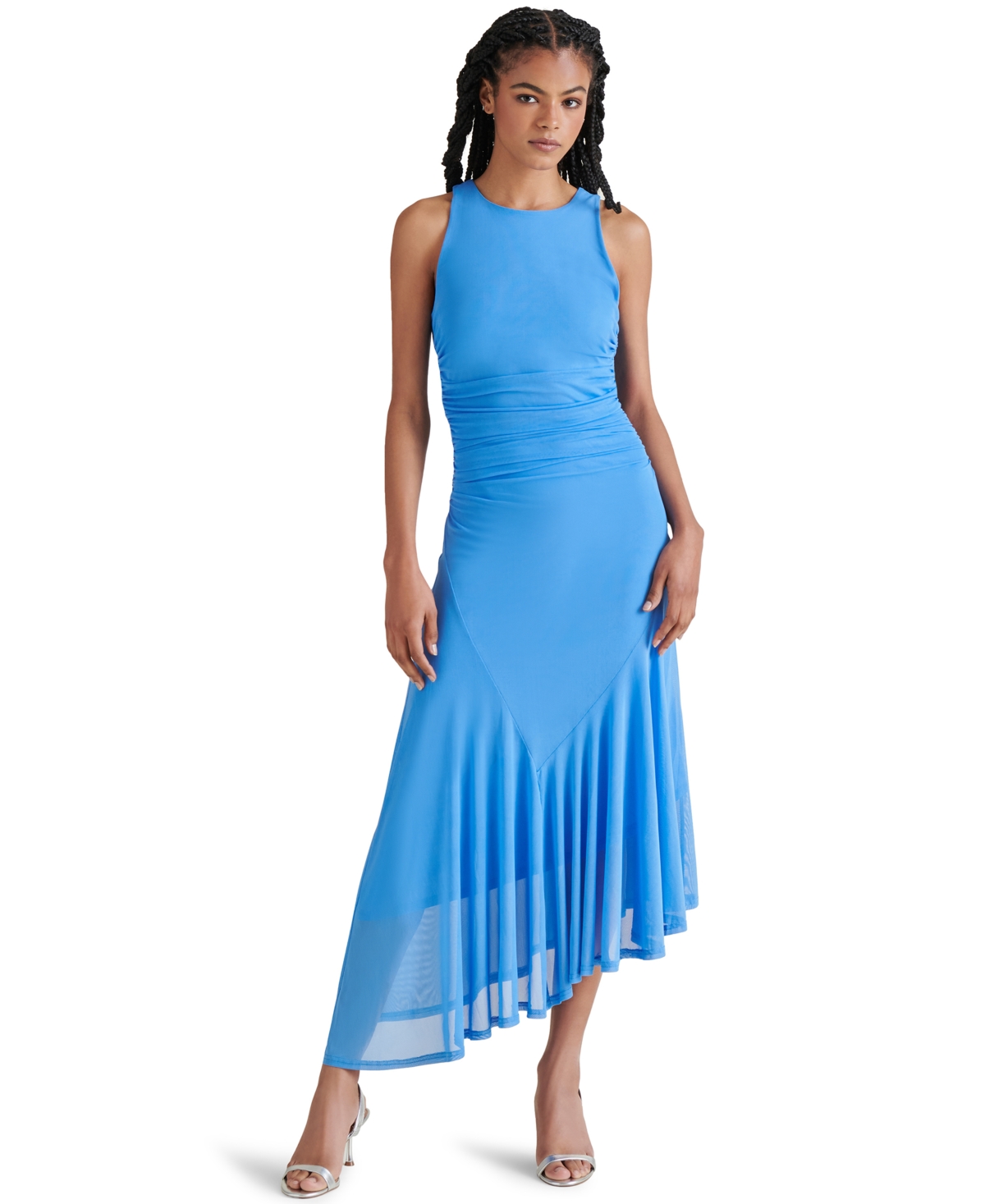 STEVE MADDEN WOMEN'S LANEY ASYMMETRICAL HEM SLEEVELESS DRESS 