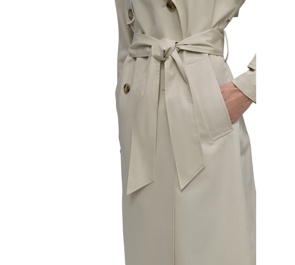 DKNY JEANS WOMEN'S COTTON DOUBLE-BREASTED TRENCH COAT 
