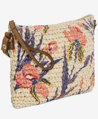 Lyra Floral Printed Straw Small Crossbody, Exclusively at Macy's 