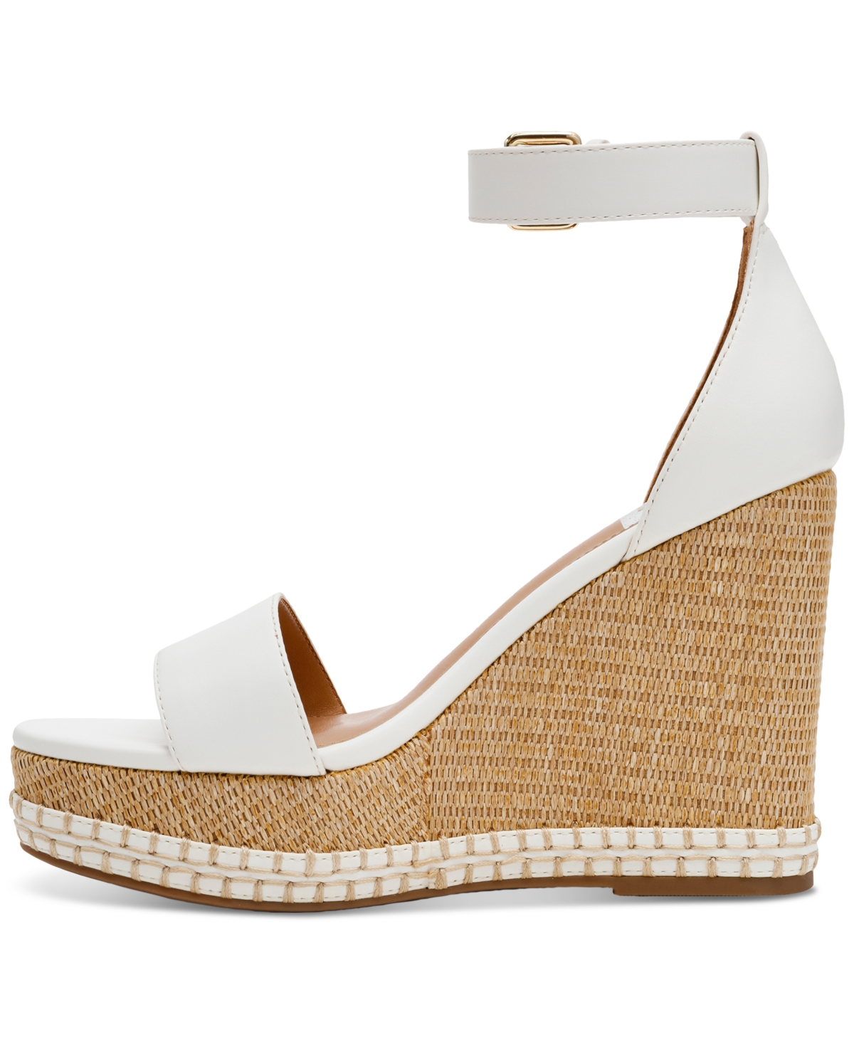 Dv Dolce Vita Women's Tammara Ankle-strap Platform Whipstitch Wedge Sandals In White