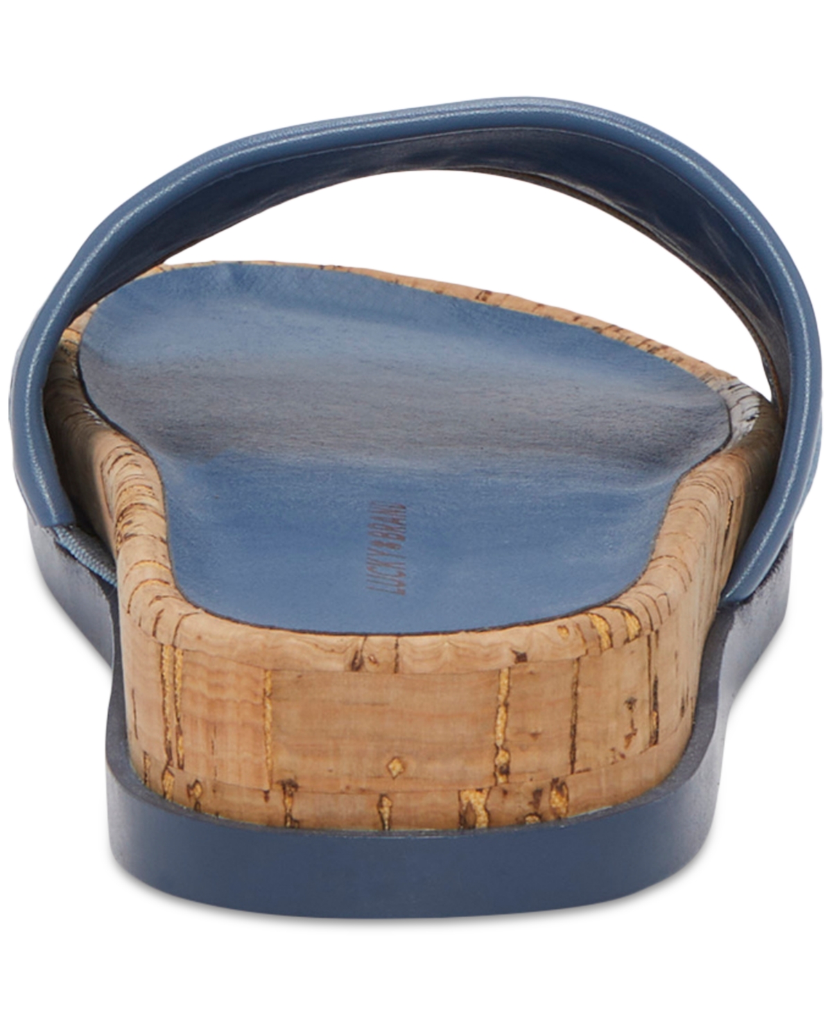 Shop Lucky Brand Women's Dylina Cork Platform Slide Sandals In Light Washed Blue Denim