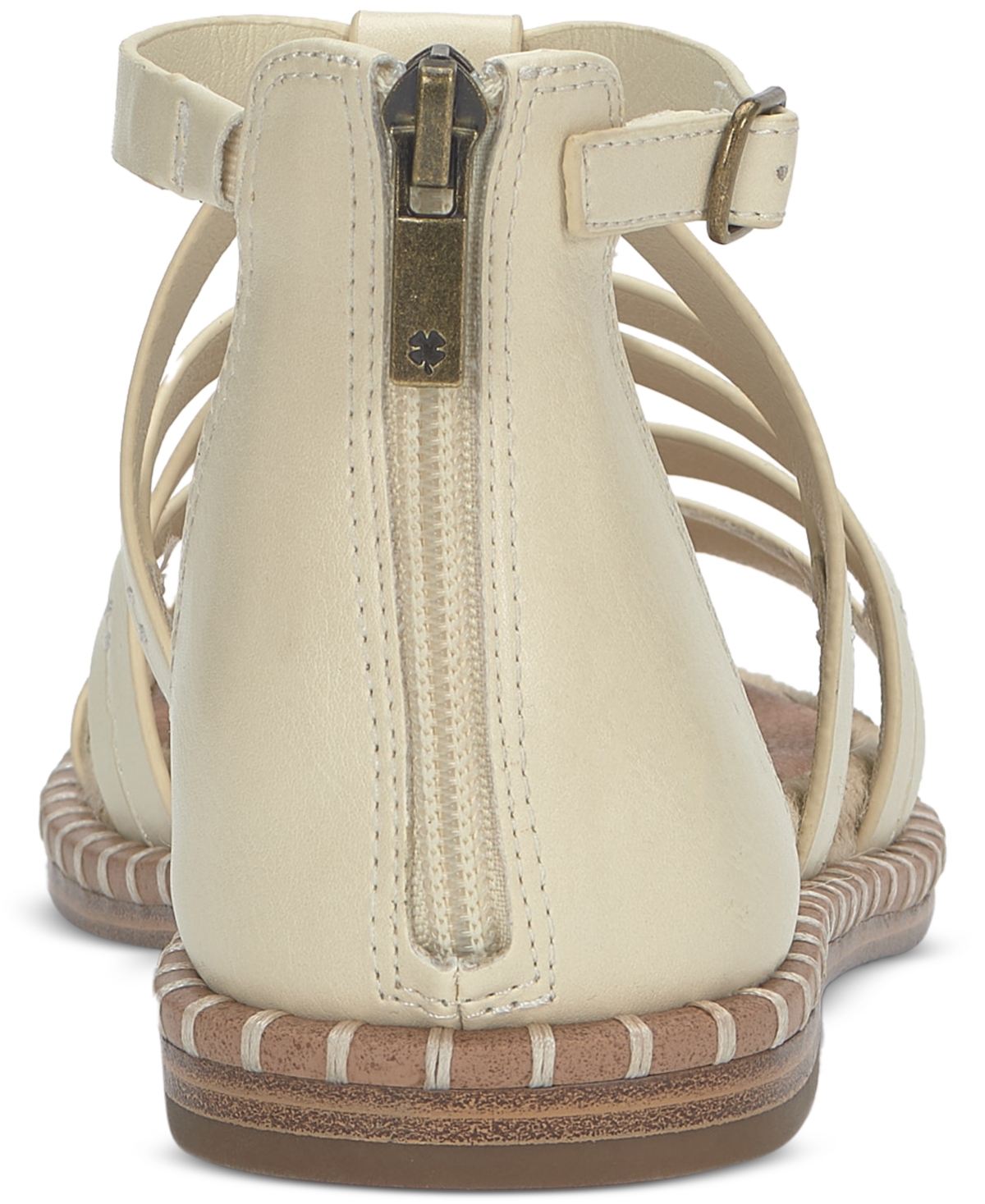 Lucky Brand Korina Sandal In Dark Parchment,white Burnished Leather