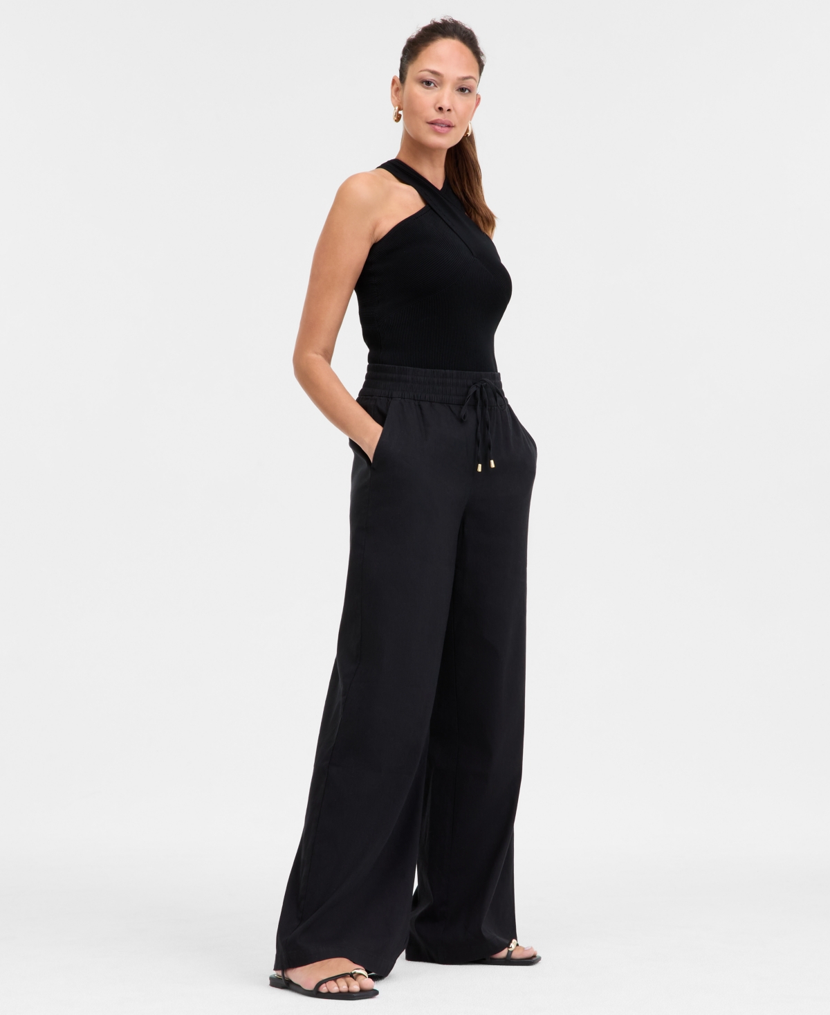Inc International Concepts Women's High-rise Pants, Exclusively At Macy's In Deep Black