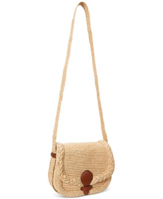 Lauren Ralph Lauren Raffia Small Colbie Messenger Crossbody