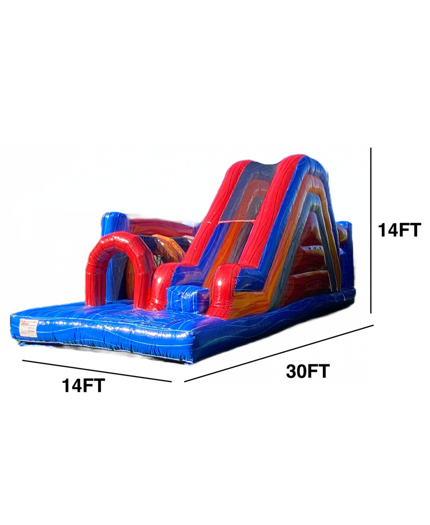 Детская игрушка Xjump Retro U Run Obstacle Course Bounce House with Slide, 30'L x 14'W x 14'H, Maximum 6 People, Ages 3+, цвет: Оранжевый — фото 4