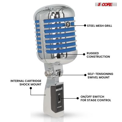 Professional Vintage Microphone for Singing Dynamic Super Cardiod XLR Old Retro Wired Vocal Mic