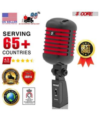 Professional Vintage Microphone for Singing Dynamic Super Cardiod XLR Old Retro Wired Vocal Mic RTRO MIC CH BLK-RED