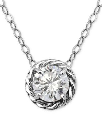 Giani Bernini - Cubic Zirconia Bow Pendant Necklace, 18" + 2" extender