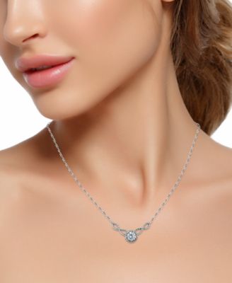 2-Pc. Set Cubic Zirconia Infinity Rope Necklace & Stud Earrings in 18k Gold, 16" + 2" extender, Exclusively at Macy's