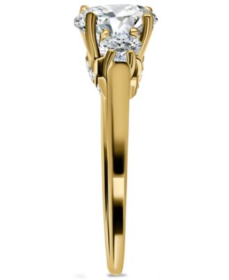 Cubic Zirconia Three Bridal Stone Ring in Sterling Silver