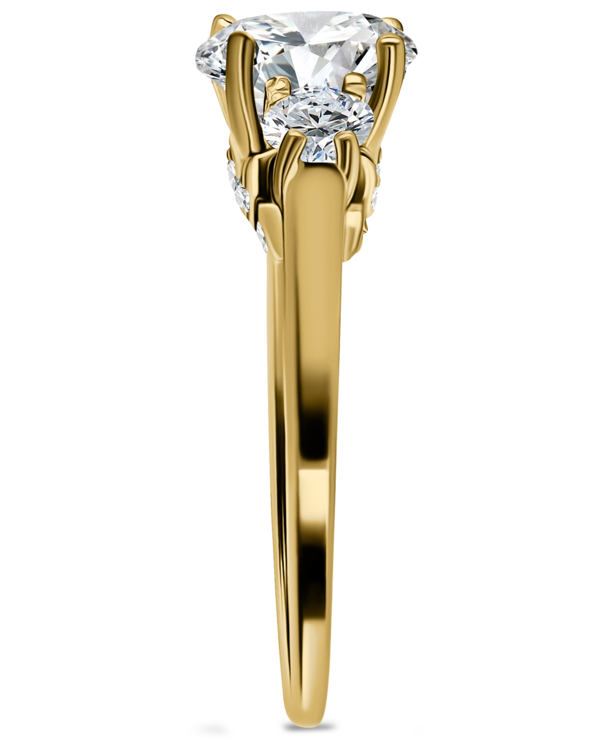 Giani Bernini Cubic Zirconia Three Bridal Stone Ring In Sterling Silver, Exclusively At Macy's In Gold