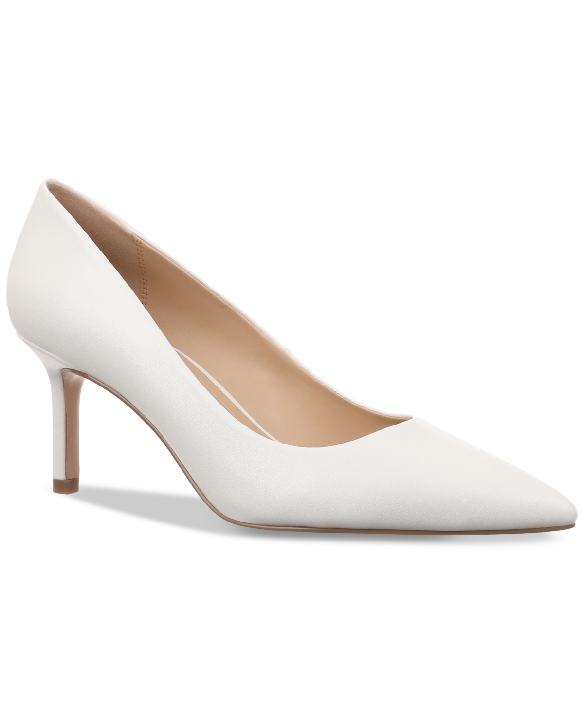 On 34th Women's Jeules Pointed-toe Slip-on Pumps, Created For Macy's In White Smooth