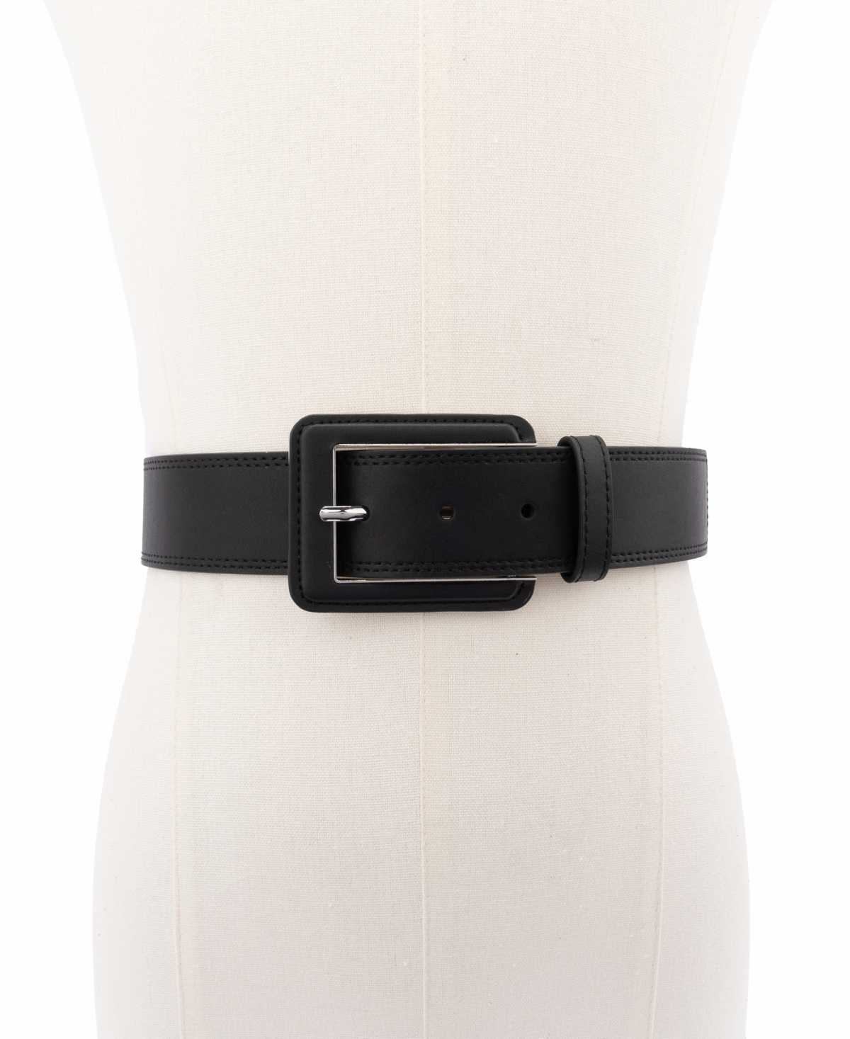 Michael Kors Women's 40mm Leather Belt In Black,silver