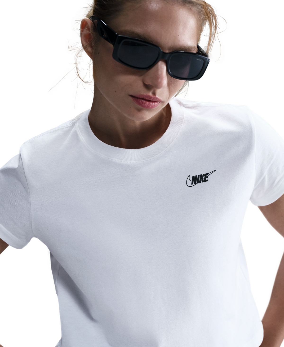 Nike Sportswear Club Women's Cotton Logo Short-sleeve T-shirt In White