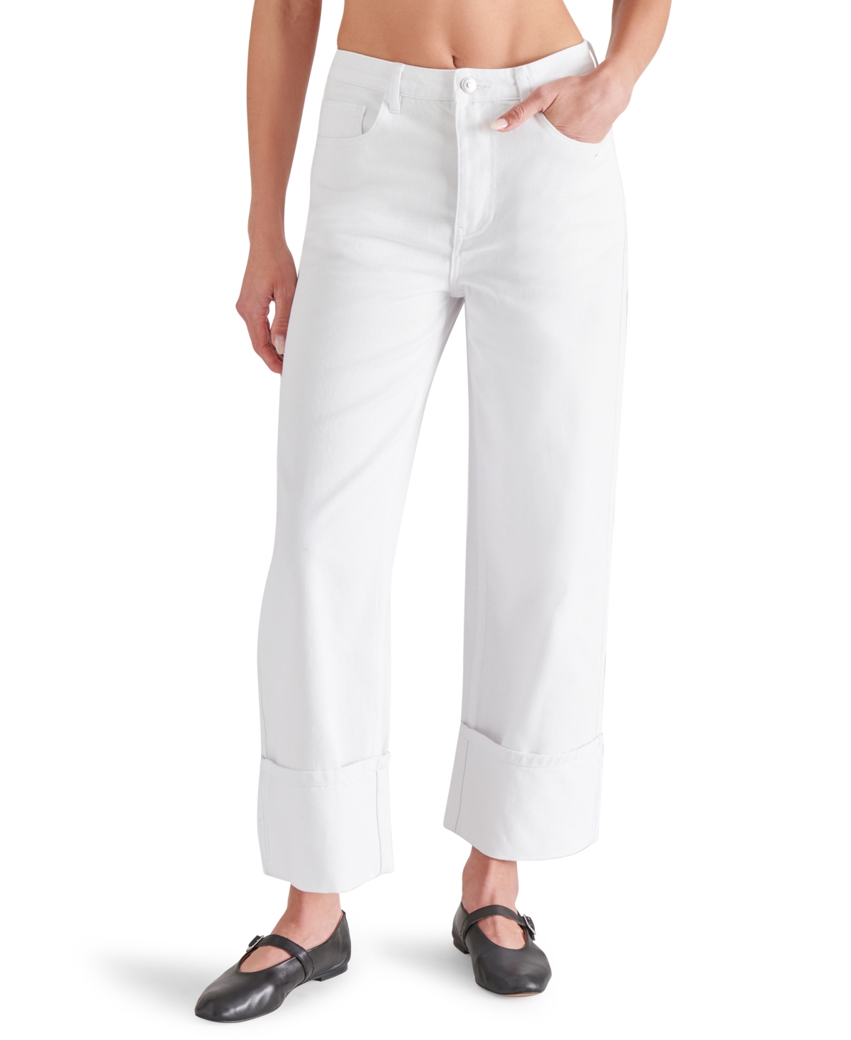 Women's Noeli Wide-Leg Cuffed Jeans - White