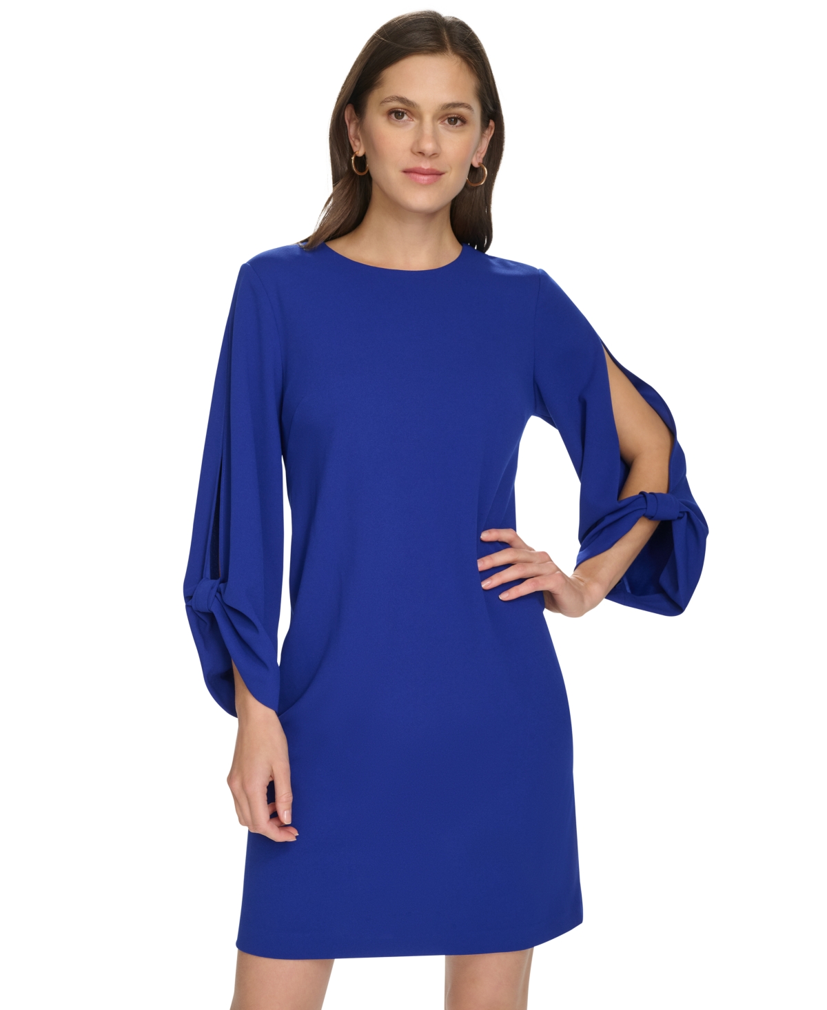 CALVIN KLEIN WOMEN'S BLOUSON-SLEEVE SHIFT DRESS 