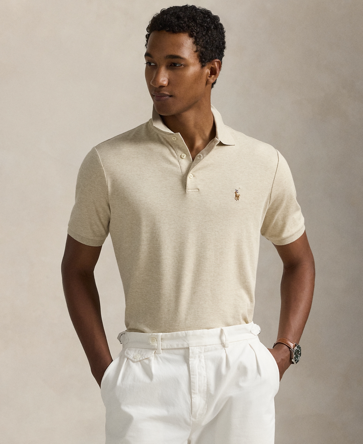 Polo Ralph Lauren Men's Classic Fit Soft Cotton Polo In Neutral