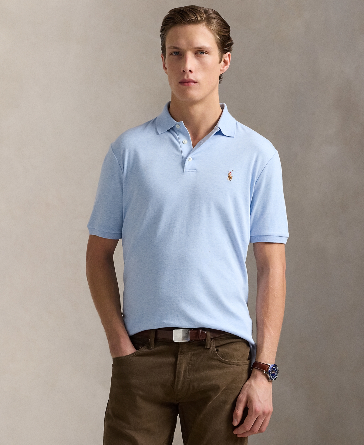 Polo Ralph Lauren Men's Big & Tall Classic Fit Soft Cotton Polo In Blue