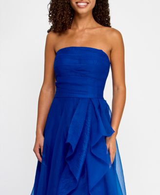 Juniors' Asymmetric Drape Strapless Ball Gown, Created for Macy's