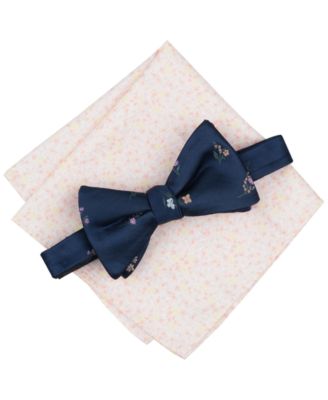 Bar III - Men's Brackley Floral Bow Tie & Pocket Square Set
