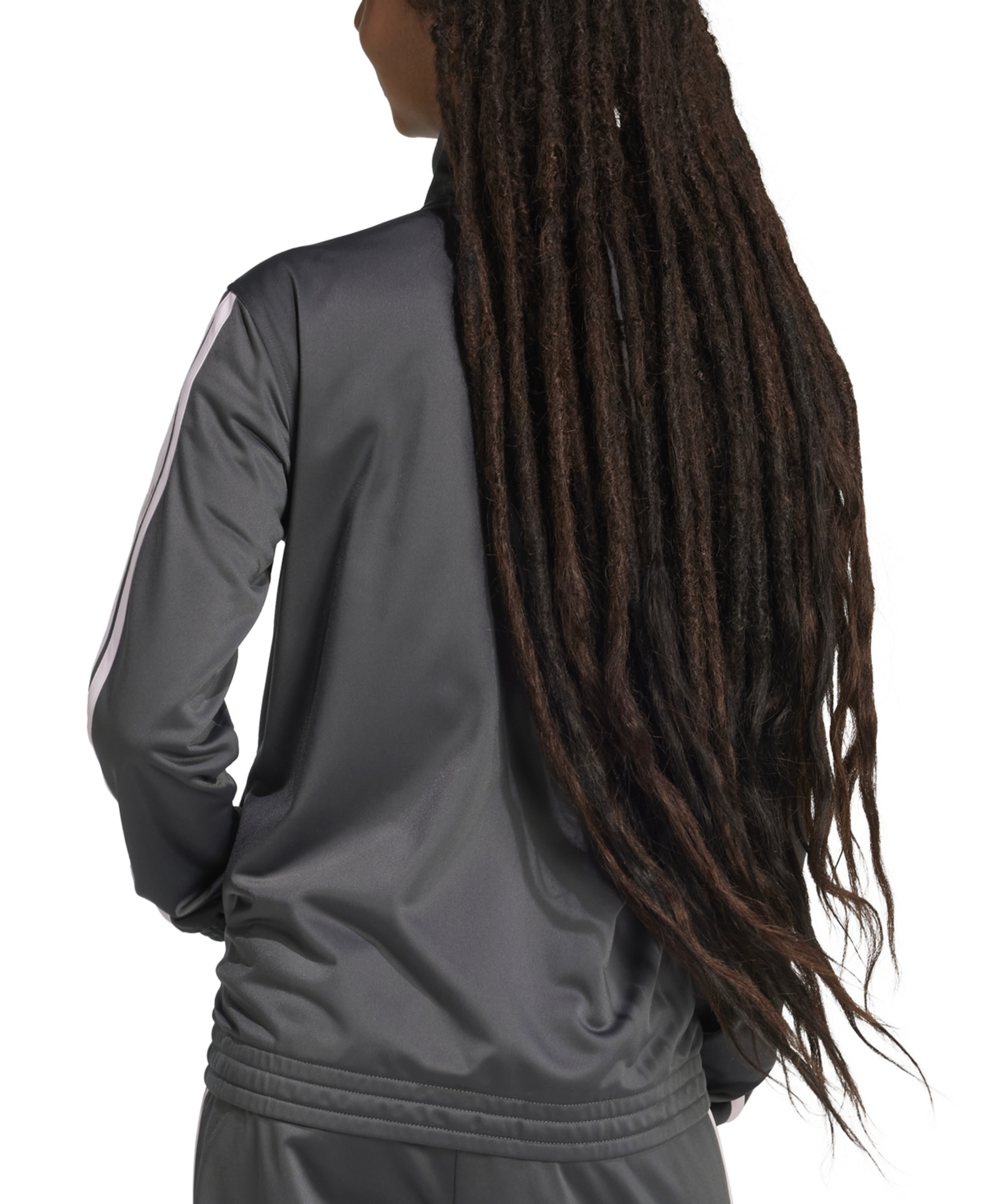 Adidas Originals Women's 3-stripe Tricot Track Jacket, Xs-4x In Grey Six,clear Pink