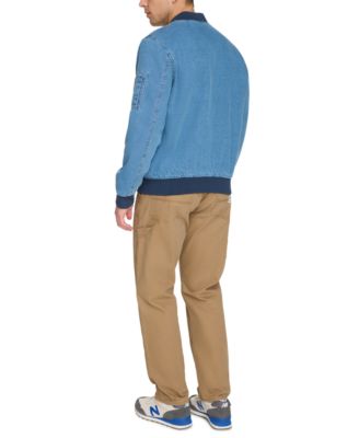 Men's Flight Full-Zip Denim Bomber Jacket 