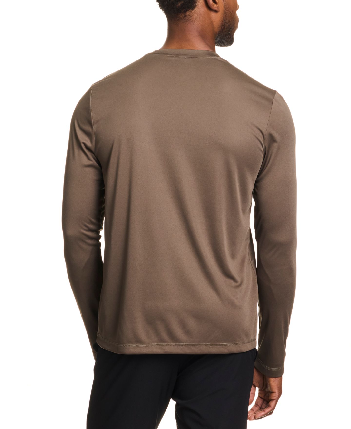 Мужская футболка Reebok Tech Long Sleeve Crewneck Logo, цвет: Армейский зелёный — фото 2