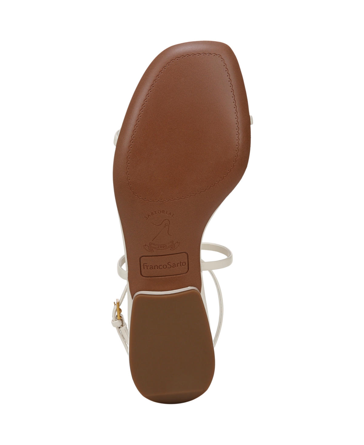 Franco Sarto Women's Misty Open Square Toe Strappy Sandals In Cream White Leather