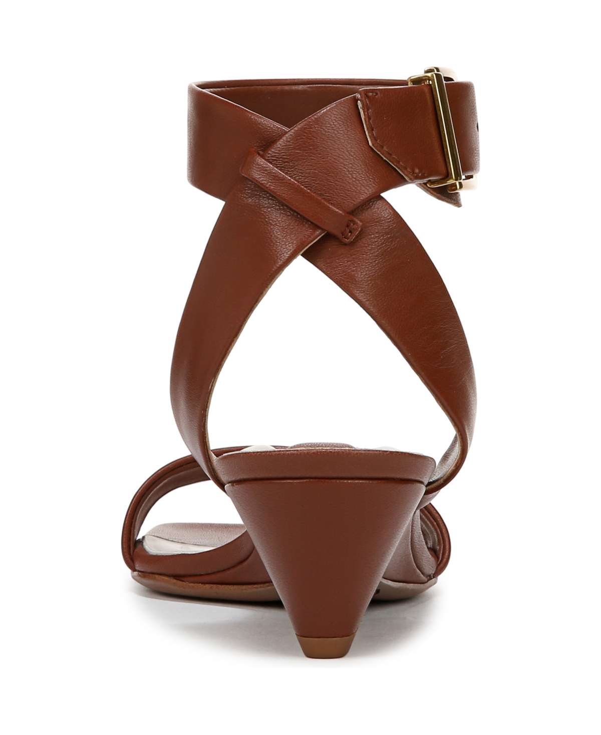 Franco Sarto Women's Savini Open Square Toe Ankle Strap Dress Sandals In Saddle Brown Leather
