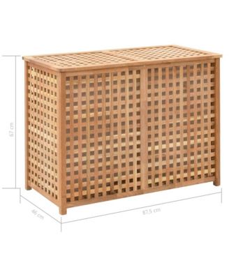 Laundry Bin 34.4&amp;quot;x18.1&amp;quot;x26.4&amp;quot; Solid Wood Walnut
