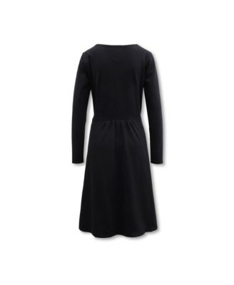 Women's Long Sleeve Tie-Waist Knit Dress