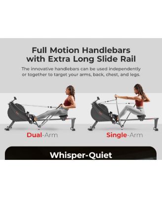 MotionMax SMART Magnetic Rowing Machine – Full Motion Handlebars Low-Impact Full-Body Workouts, w Extended 51” Rail - SF-RW522067