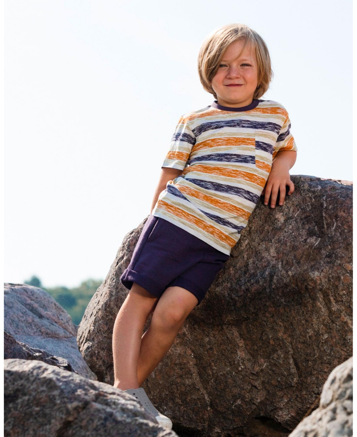 Deux par Deux Baby Boys French Terry Short Dark Gray