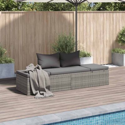 Patio Bed Gray 76.8"x23.6" Poly Rattan