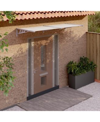 Door Canopy Gray and Transparent 94.1"x35.4" Polycarbonate