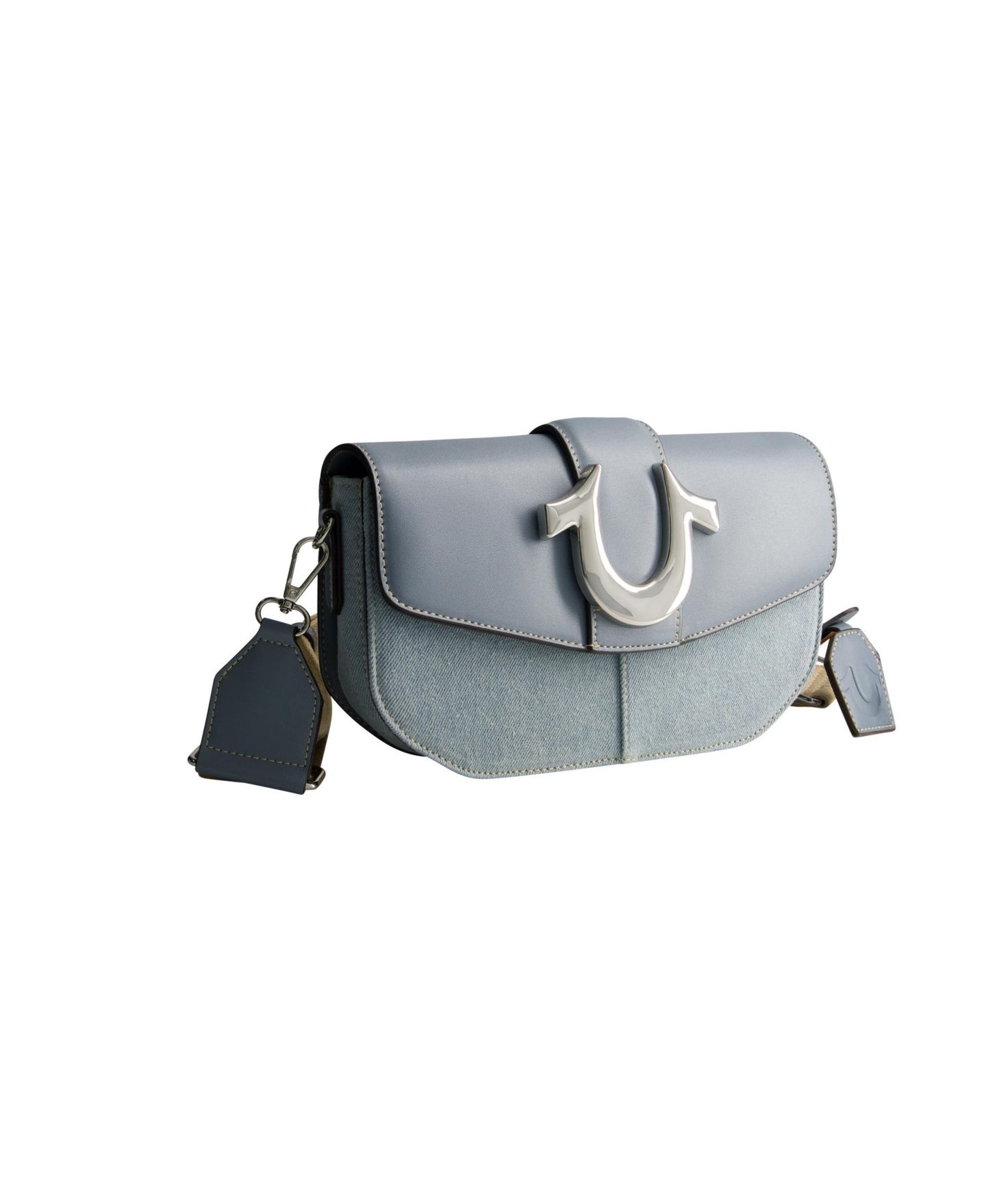 Женская сумка True Religion Licensed Denim Saddle Bag with Oversized Horseshoe Logo, цвет: Синий — фото 3