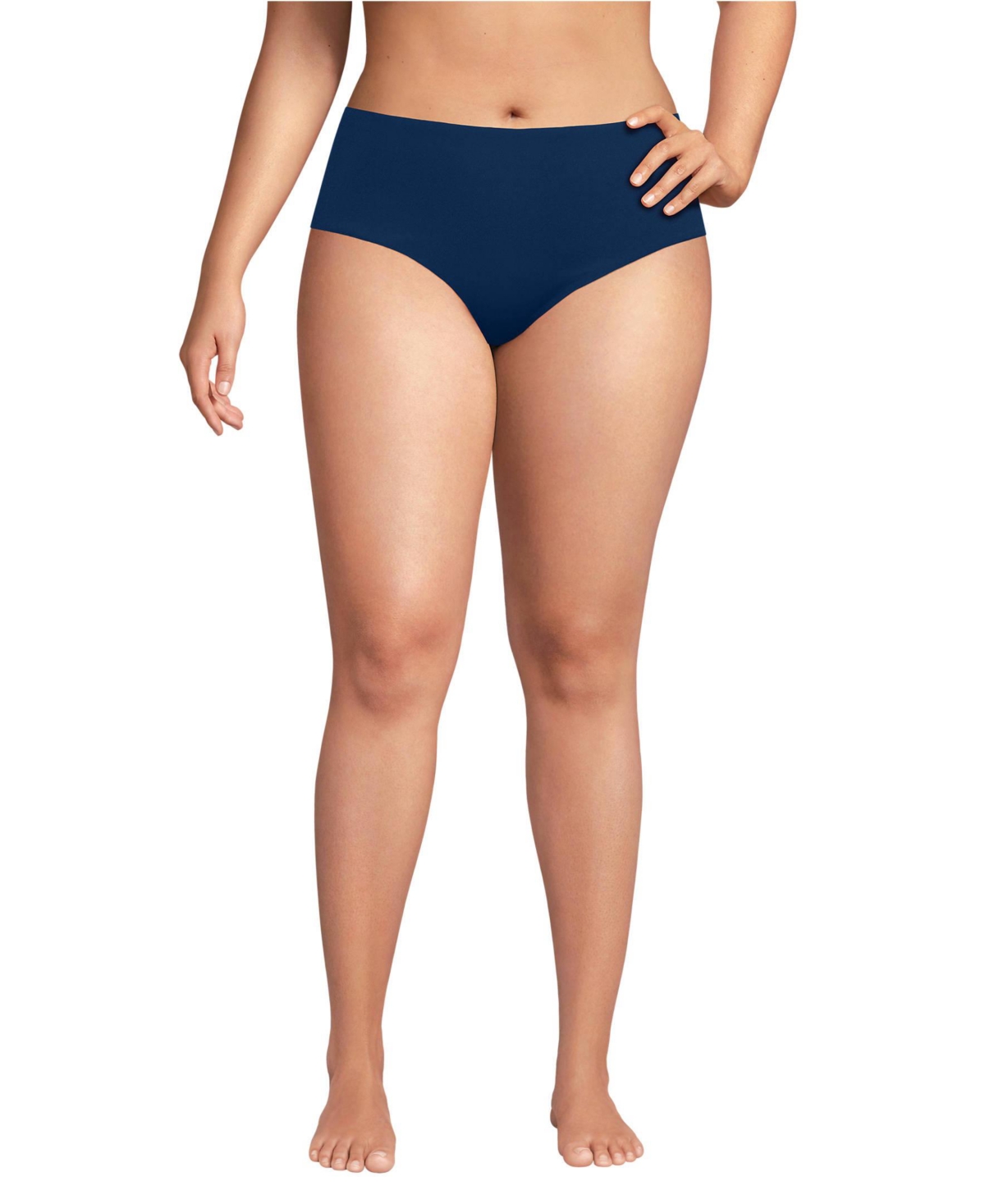 Plus Size Mid Rise Classic Bikini Bottoms - Black