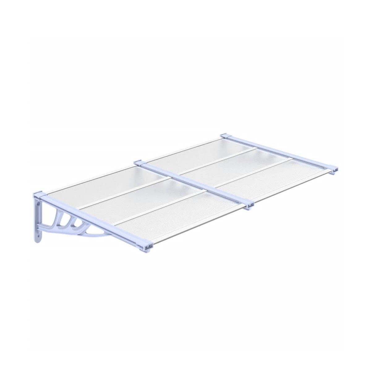 Door Canopy Gray and Transparent 60"x35.4" Polycarbonate - Transparent