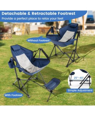 Hammock Camping Chair with Retractable Footrest and Carrying Bag