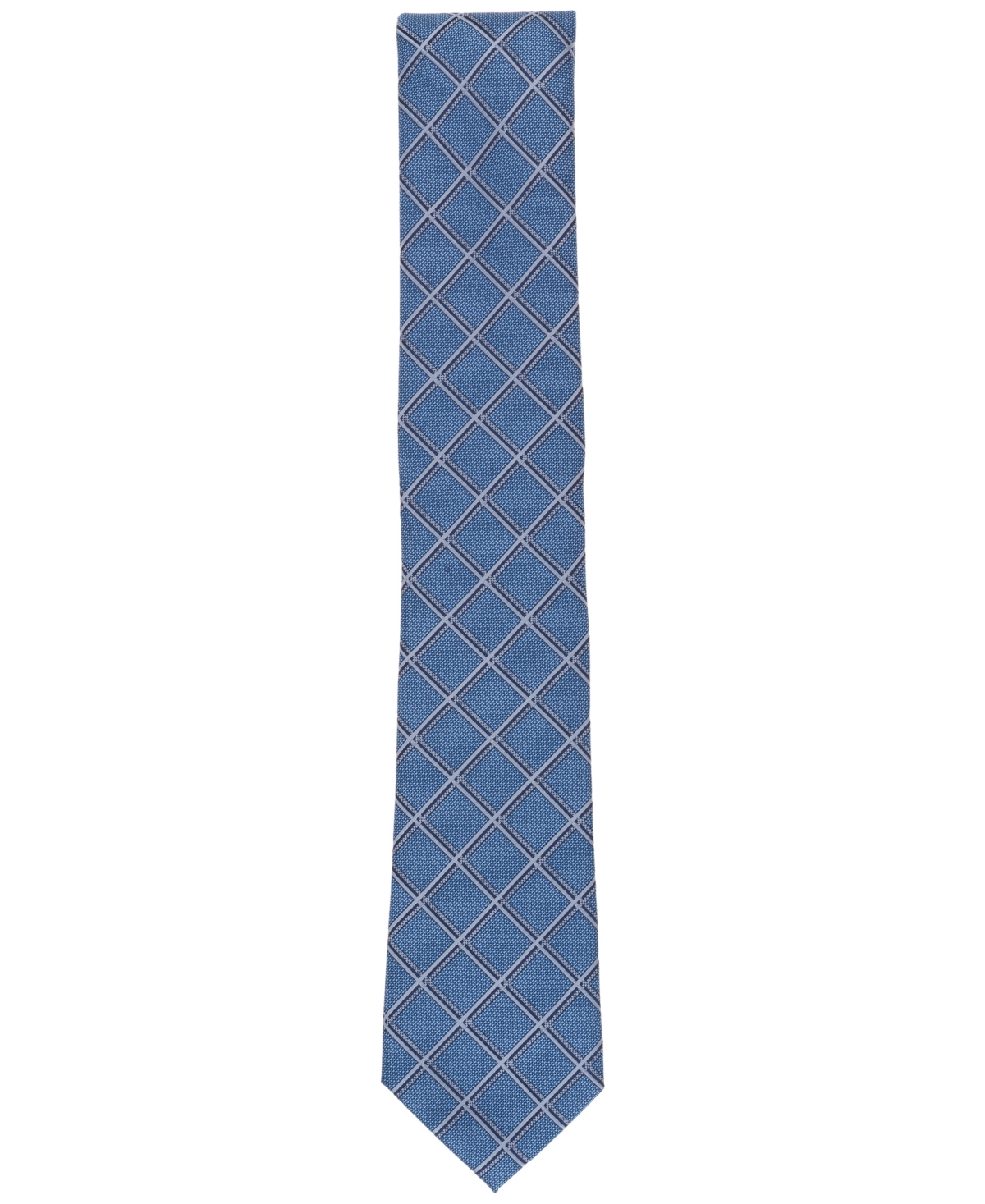 Alfani Men's Corrid Grid-pattern Tie, Exclusively At Macy's In Navy