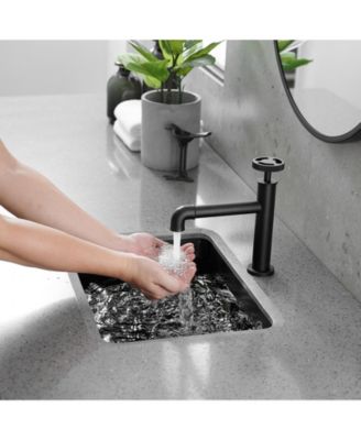 Industry Style Single Handle Single Hole Bathroom Faucet in Matte Black